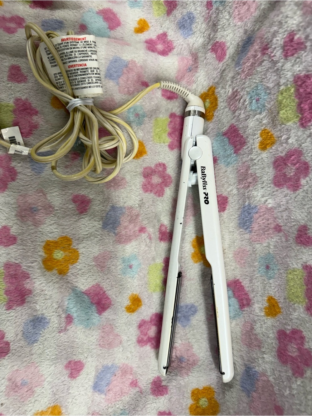BaBylissPRO White Hair Straightener Flat Iron - White